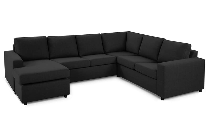 Crazy 5-sits Vänstervänd U-formad Hörnsoffa med divan i Tyg - Antracit - Möbler - Soffa - Hörnsoffa - Hörnsoffa med divan