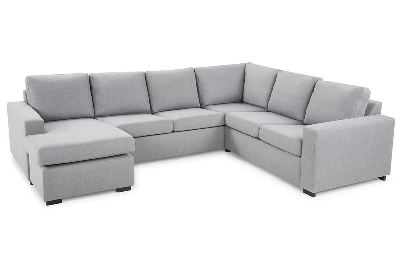 Crazy 5-sits Vänstervänd U-formad Hörnsoffa med divan i Tyg - Grå - Möbler - Soffa - Hörnsoffa