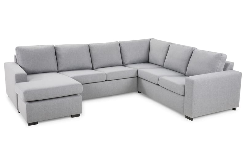 Crazy 5-sits Vänstervänd U-formad Hörnsoffa med divan i Tyg - Grå - Möbler - Soffa - Hörnsoffa - Hörnsoffa med divan