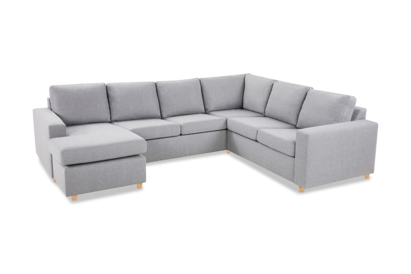 Crazy 5-sits Vänstervänd U-formad Hörnsoffa med divan i Tyg - Grå - Möbler - Soffa - Hörnsoffa - Hörnsoffa med divan