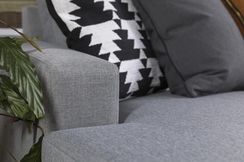 Crazy 5-sits Vänstervänd U-formad Hörnsoffa med divan i Tyg - Grå - Möbler - Soffa - Hörnsoffa