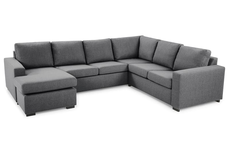 Crazy 5-sits Vänstervänd U-formad Hörnsoffa med divan i Tyg - Mörkgrå - Möbler - Soffa - Hörnsoffa