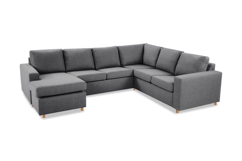 Crazy 5-sits Vänstervänd U-formad Hörnsoffa med divan i Tyg - Mörkgrå - Möbler - Soffa - Hörnsoffa