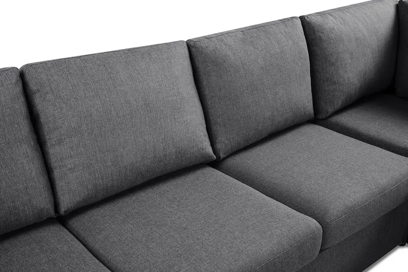 Crazy 5-sits Vänstervänd U-formad Hörnsoffa med divan i Tyg - Mörkgrå - Möbler - Soffa - Hörnsoffa - Hörnsoffa med divan