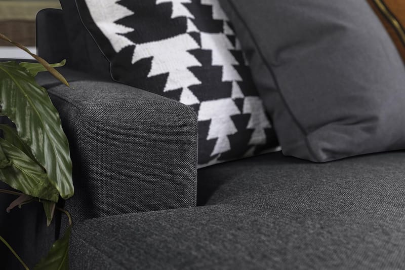 Crazy 5-sits Vänstervänd U-formad Hörnsoffa med divan i Tyg - Mörkgrå - Möbler - Soffa - Hörnsoffa - Hörnsoffa med divan