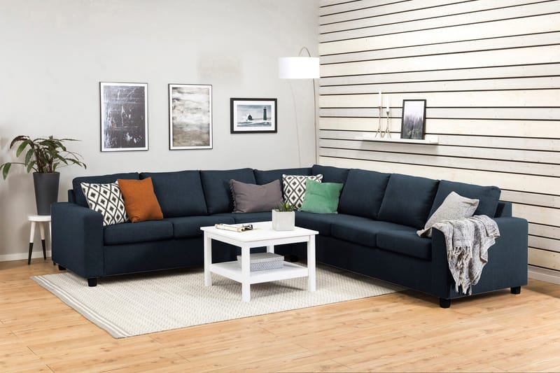 Crazy 6-sits Vändbar L-formad X-Large Hörnsoffa i Tyg - Blå - Möbler - Soffa - Hörnsoffa