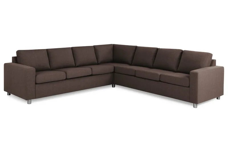 Crazy 6-sits Vändbar L-formad X-Large Hörnsoffa i Tyg - Brun - Möbler - Soffa - Hörnsoffa