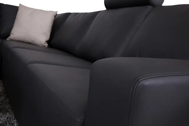 Crazy 6-sits Vänstervänd U-formad Large Hörnsoffa med divan i Konstläder - Svart - Möbler - Soffa - Hörnsoffa - Hörnsoffa med divan