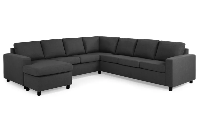 Crazy 6-sits Vänstervänd U-formad Large Hörnsoffa med divan i Tyg - Antracit - Möbler - Soffa - Hörnsoffa - Hörnsoffa med divan