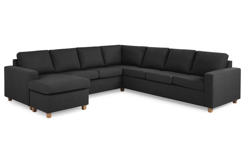 Crazy 6-sits Vänstervänd U-formad Large Hörnsoffa med divan i Tyg - Antracit - Möbler - Soffa - Hörnsoffa - Hörnsoffa med divan