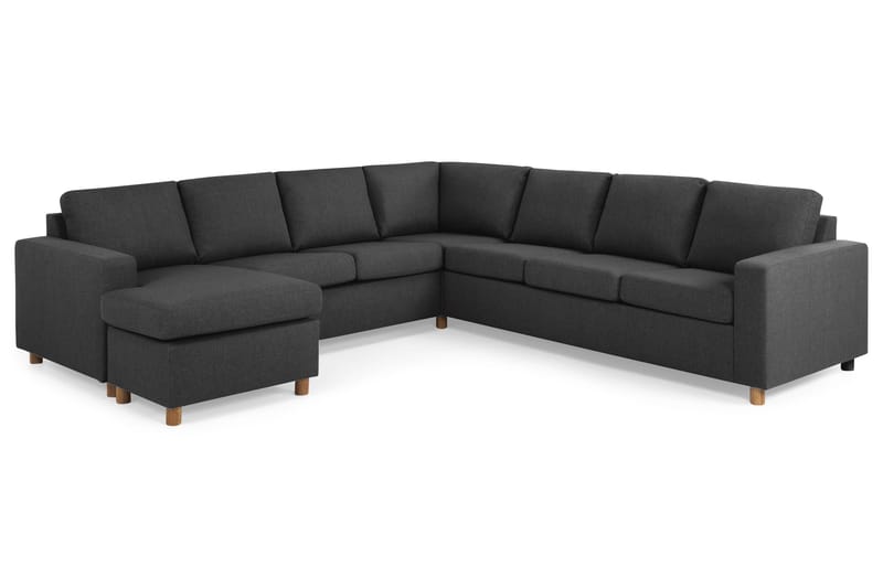 Crazy 6-sits Vänstervänd U-formad Large Hörnsoffa med divan i Tyg - Antracit - Möbler - Soffa - Hörnsoffa - Hörnsoffa med divan