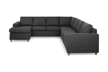 Crazy 6-sits Vänstervänd U-formad Large Hörnsoffa med divan i Tyg