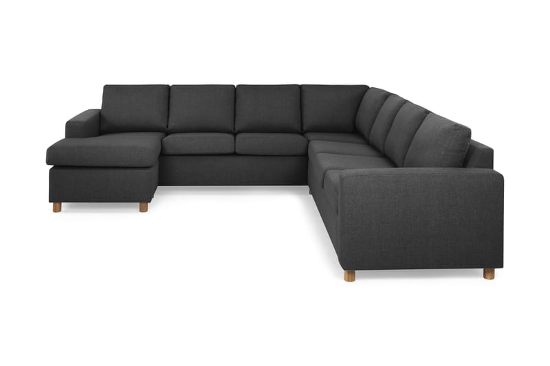 Crazy 6-sits Vänstervänd U-formad Large Hörnsoffa med divan i Tyg - Antracit - Möbler - Soffa - Hörnsoffa - Hörnsoffa med divan