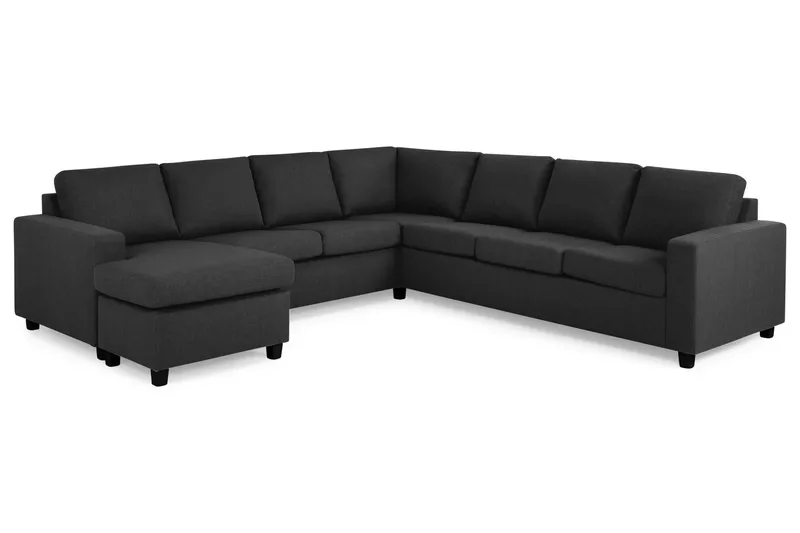 Crazy 6-sits Vänstervänd U-formad Large Hörnsoffa med divan i Tyg - Antracit - Möbler - Soffa - Hörnsoffa - Hörnsoffa med divan