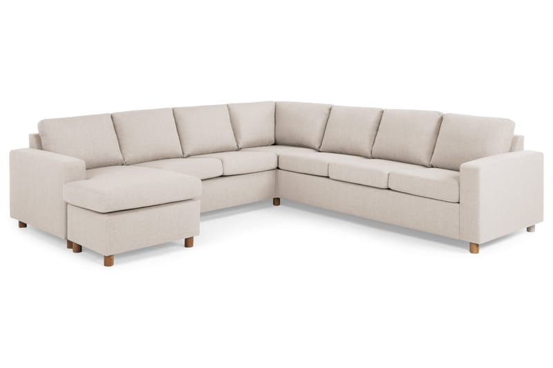 Crazy 6-sits Vänstervänd U-formad Large Hörnsoffa med divan i Tyg - Beige - Möbler - Soffa - Hörnsoffa - Hörnsoffa med divan