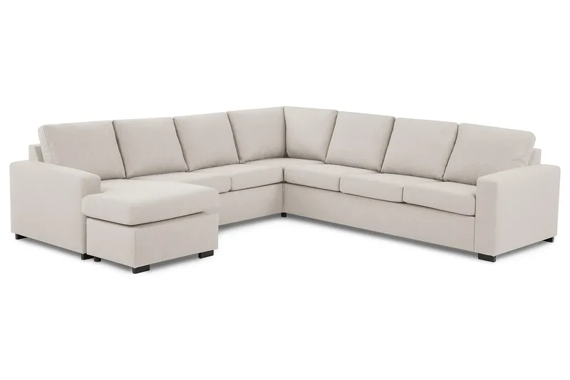 Crazy 6-sits Vänstervänd U-formad Large Hörnsoffa med divan i Tyg - Beige - Möbler - Soffa - Hörnsoffa