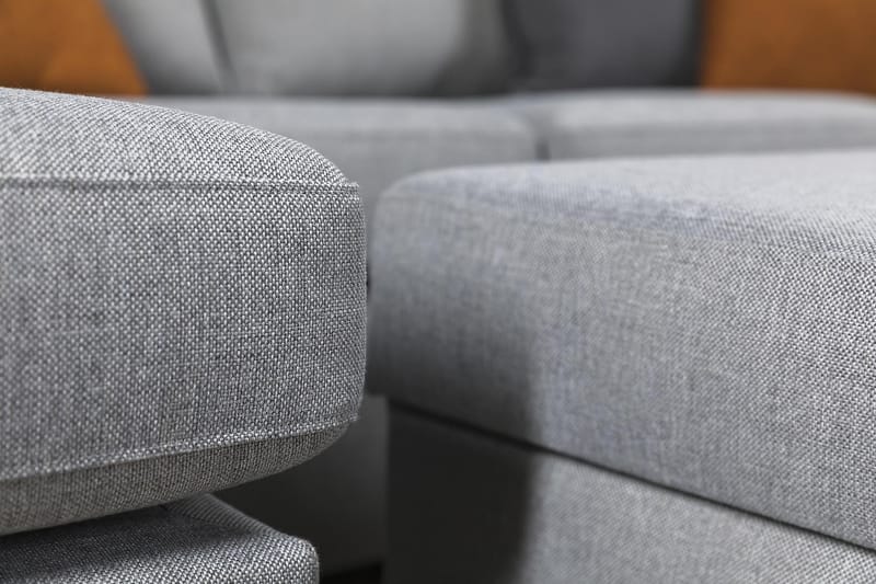 Crazy 6-sits Vänstervänd U-formad Large Hörnsoffa med divan i Tyg - Grå - Möbler - Soffa - Hörnsoffa - Hörnsoffa med divan