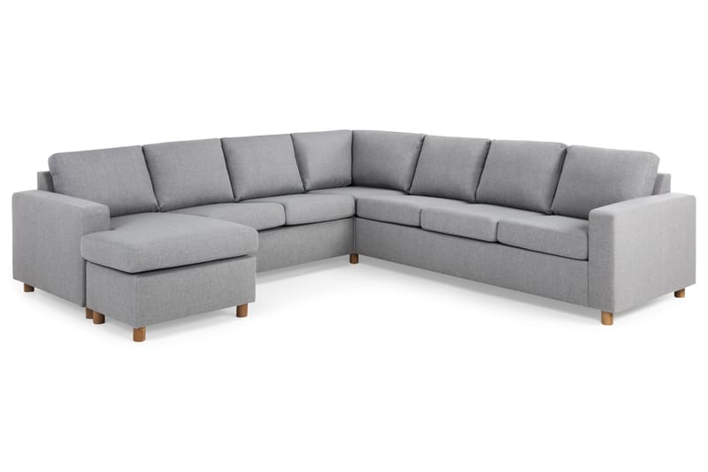 Crazy 6-sits Vänstervänd U-formad Large Hörnsoffa med divan i Tyg - Grå - Möbler - Soffa - Hörnsoffa - Hörnsoffa med divan
