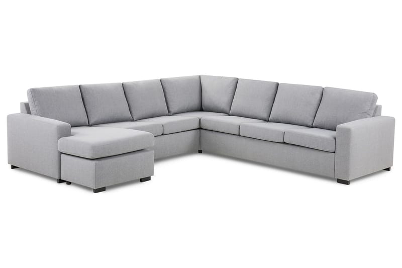 Crazy 6-sits Vänstervänd U-formad Large Hörnsoffa med divan i Tyg - Grå - Möbler - Soffa - Hörnsoffa - Hörnsoffa med divan