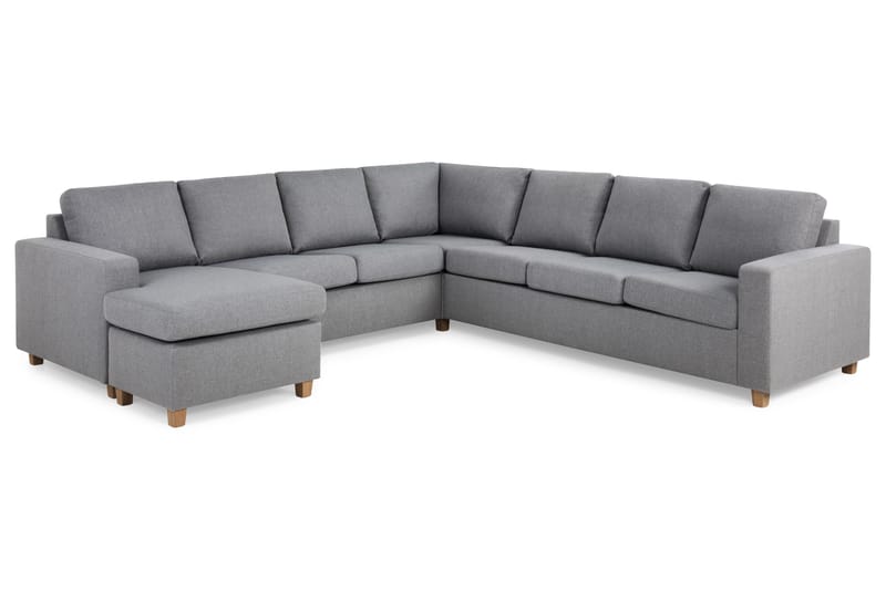 Crazy 6-sits Vänstervänd U-formad Large Hörnsoffa med divan i Tyg - Grå - Möbler - Soffa - Hörnsoffa - Hörnsoffa med divan