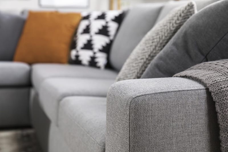 Crazy 6-sits Vänstervänd U-formad Large Hörnsoffa med divan i Tyg - Grå - Möbler - Soffa - Hörnsoffa - Hörnsoffa med divan