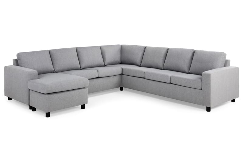 Crazy 6-sits Vänstervänd U-formad Large Hörnsoffa med divan i Tyg - Grå - Möbler - Soffa - Hörnsoffa - Hörnsoffa med divan