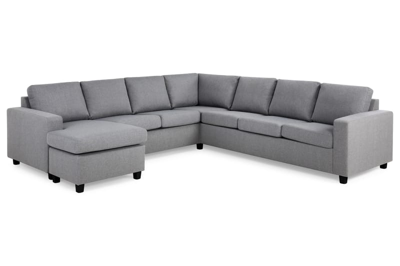 Crazy 6-sits Vänstervänd U-formad Large Hörnsoffa med divan i Tyg - Grå - Möbler - Soffa - Hörnsoffa - Hörnsoffa med divan