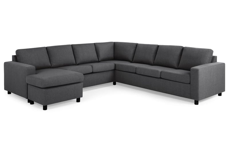 Crazy 6-sits Vänstervänd U-formad Large Hörnsoffa med divan i Tyg - Mörkgrå - Möbler - Soffa - Hörnsoffa - Hörnsoffa med divan