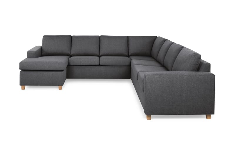 Crazy 6-sits Vänstervänd U-formad Large Hörnsoffa med divan i Tyg, Mörkgrå