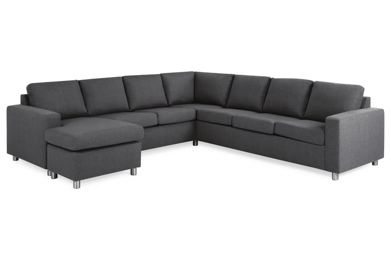 Crazy 6-sits Vänstervänd U-formad Large Hörnsoffa med divan i Tyg - Mörkgrå - Möbler - Soffa - Hörnsoffa - Hörnsoffa med divan