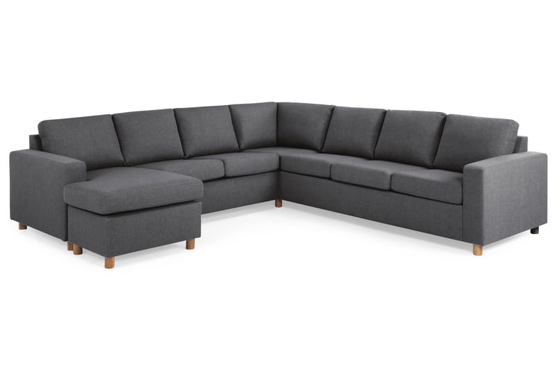 Crazy 6-sits Vänstervänd U-formad Large Hörnsoffa med divan i Tyg - Mörkgrå - Möbler - Soffa - Hörnsoffa - Hörnsoffa med divan