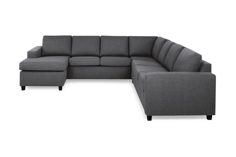 Crazy 6-sits Vänstervänd U-formad Large Hörnsoffa med divan i Tyg - Mörkgrå - Möbler - Soffa - Hörnsoffa - Hörnsoffa med divan