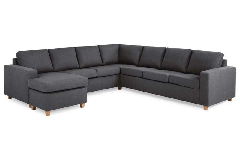 Crazy 6-sits Vänstervänd U-formad Large Hörnsoffa med divan i Tyg - Mörkgrå - Möbler - Soffa - Hörnsoffa - Hörnsoffa med divan