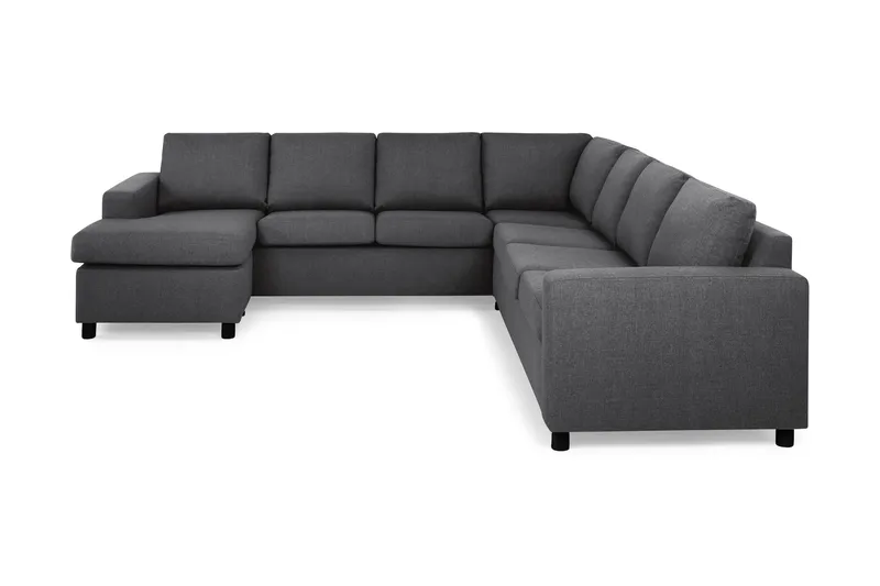 Crazy 6-sits Vänstervänd U-formad Large Hörnsoffa med divan i Tyg, Mörkgrå