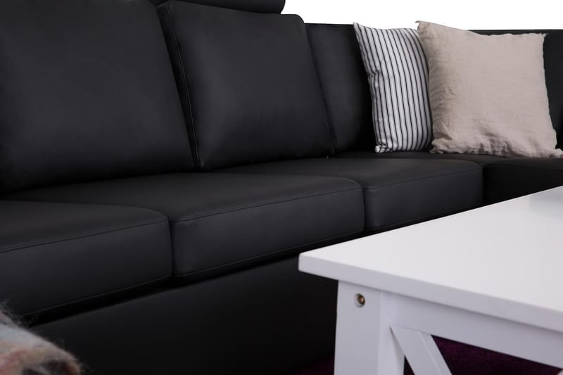 Crazy 6-sits Vänstervänd U-formad X-Large Hörnsoffa med divan i Konstläder - Svart - Möbler - Soffa - Hörnsoffa - Hörnsoffa med divan