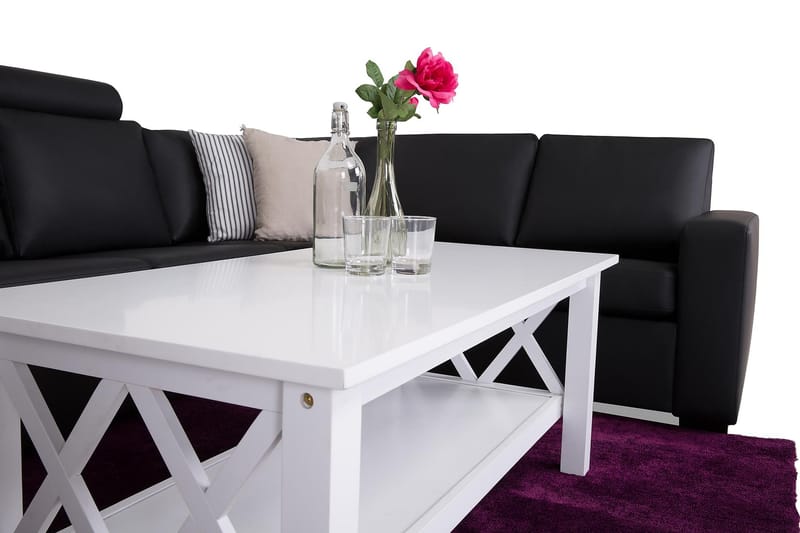 Crazy 6-sits Vänstervänd U-formad X-Large Hörnsoffa med divan i Konstläder - Svart - Möbler - Soffa - Hörnsoffa - Hörnsoffa med divan