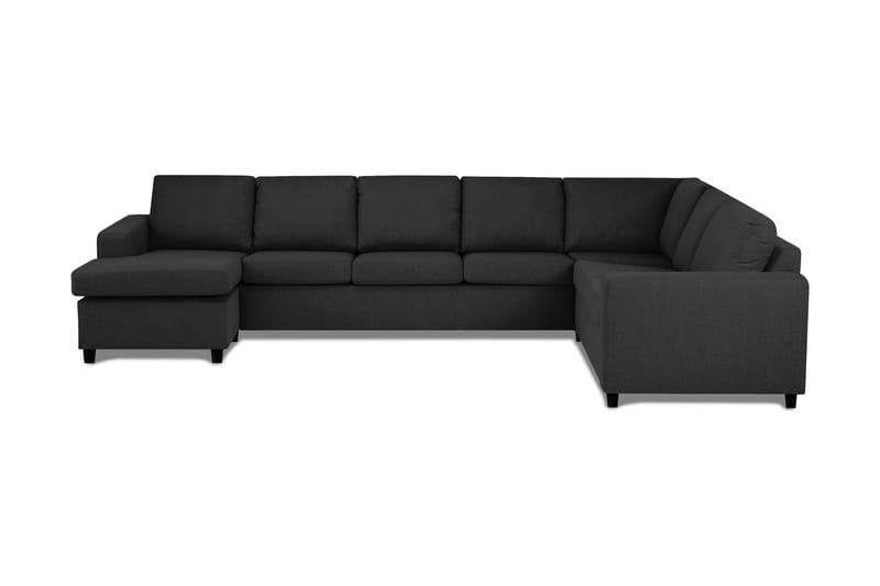 Crazy 6-sits Vänstervänd U-formad X-Large Hörnsoffa med divan i Tyg, Antracit