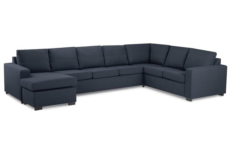 Crazy 6-sits Vänstervänd U-formad X-Large Hörnsoffa med divan i Tyg - Blå - Möbler - Soffa - Hörnsoffa - Hörnsoffa med divan