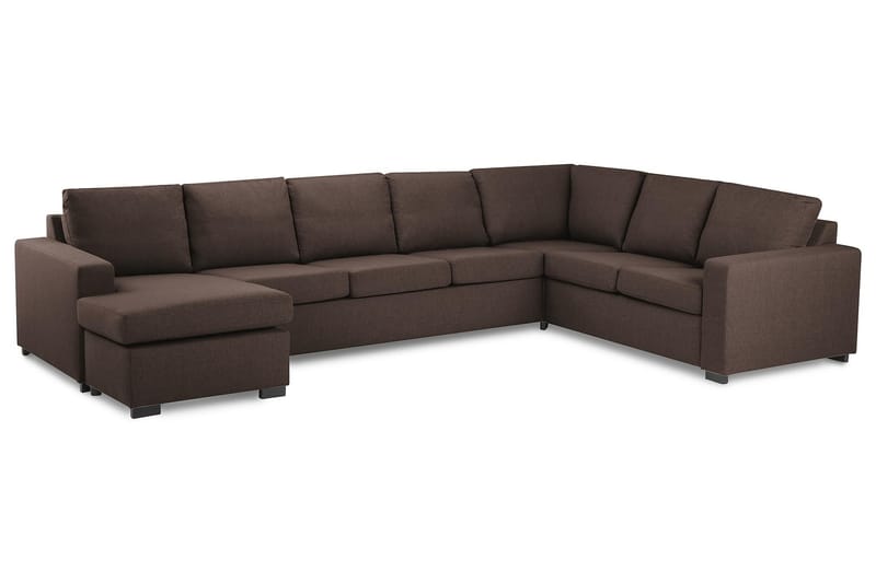 Crazy 6-sits Vänstervänd U-formad X-Large Hörnsoffa med divan i Tyg - Brun - Möbler - Soffa - Hörnsoffa - Hörnsoffa med divan