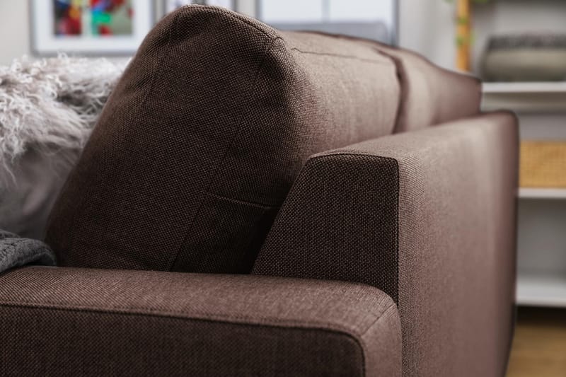 Crazy 6-sits Vänstervänd U-formad X-Large Hörnsoffa med divan i Tyg - Brun - Möbler - Soffa - Hörnsoffa - Hörnsoffa med divan