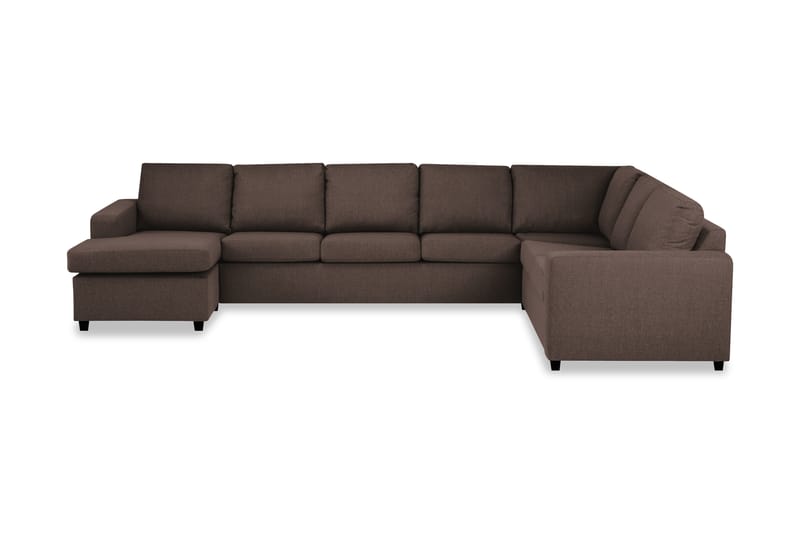 Crazy 6-sits Vänstervänd U-formad X-Large Hörnsoffa med divan i Tyg - Brun - Möbler - Soffa - Hörnsoffa - Hörnsoffa med divan