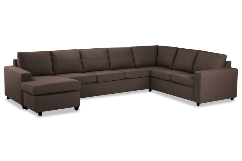 Crazy 6-sits Vänstervänd U-formad X-Large Hörnsoffa med divan i Tyg - Brun - Möbler - Soffa - Hörnsoffa - Hörnsoffa med divan
