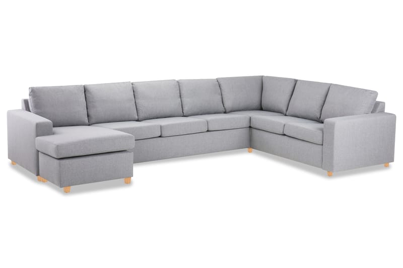 Crazy 6-sits Vänstervänd U-formad X-Large Hörnsoffa med divan i Tyg - Grå - Möbler - Soffa - Hörnsoffa - Hörnsoffa med divan