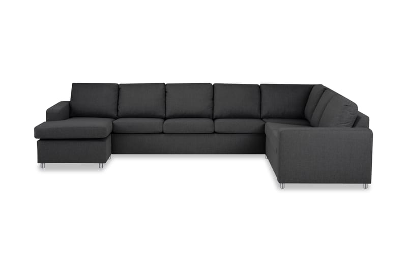 Crazy 6-sits Vänstervänd U-formad X-Large Hörnsoffa med divan i Tyg - Mörkgrå - Möbler - Soffa - Hörnsoffa - Hörnsoffa med divan
