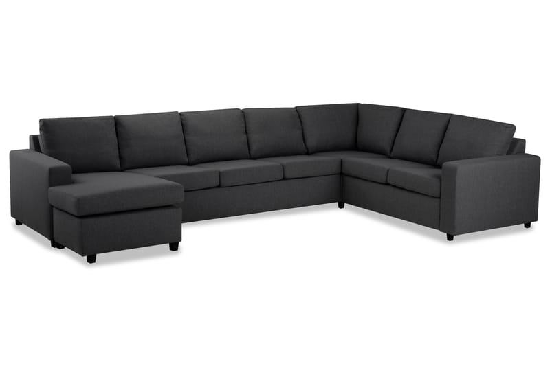 Crazy 6-sits Vänstervänd U-formad X-Large Hörnsoffa med divan i Tyg - Mörkgrå - Möbler - Soffa - Hörnsoffa - Hörnsoffa med divan