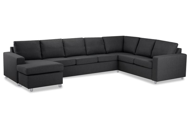 Crazy 6-sits Vänstervänd U-formad X-Large Hörnsoffa med divan i Tyg - Mörkgrå - Möbler - Soffa - Hörnsoffa - Hörnsoffa med divan