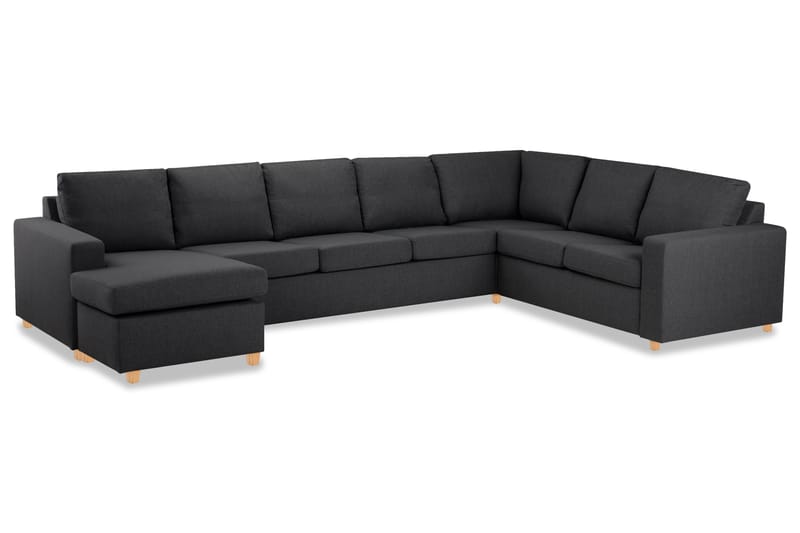 Crazy 6-sits Vänstervänd U-formad X-Large Hörnsoffa med divan i Tyg - Mörkgrå - Möbler - Soffa - Hörnsoffa - Hörnsoffa med divan
