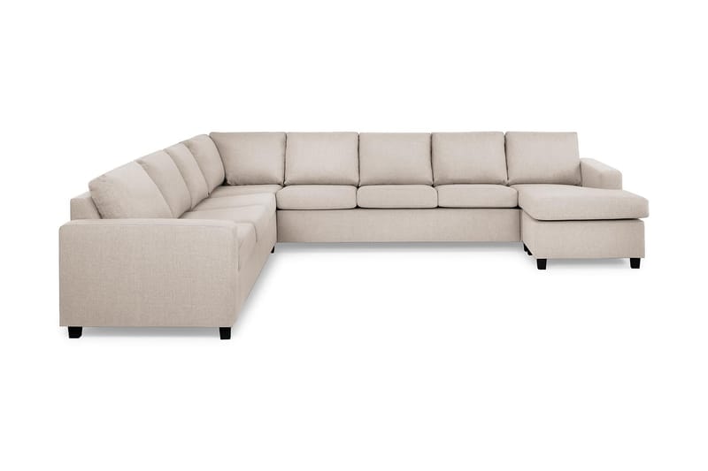 Crazy 7-sits Högervänd U-formad XX-Large Hörnsoffa med divan i Tyg, Beige