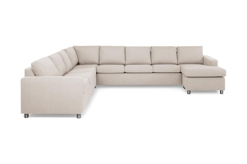 Crazy 7-sits Högervänd U-formad XX-Large Hörnsoffa med divan i Tyg - Beige - Möbler - Soffa - Hörnsoffa - Hörnsoffa med divan