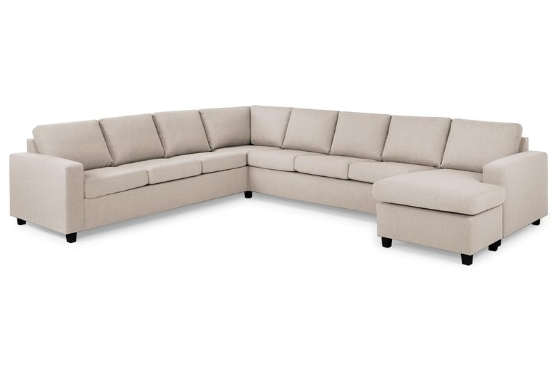 Crazy 7-sits Högervänd U-formad XX-Large Hörnsoffa med divan i Tyg - Beige - Möbler - Soffa - Hörnsoffa - Hörnsoffa med divan